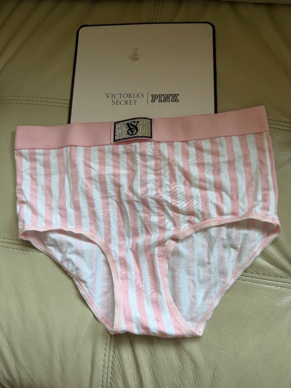 TWO (2) Victoria's Secret Women's Logo Cotton Shine Patch Modern Brief Panty - Picture 3 of 8